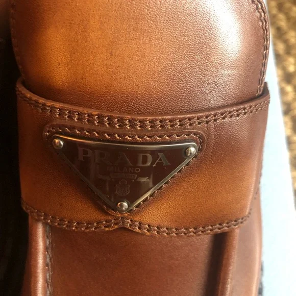 Prada Double Chocolate Platform Loafers Size 39 - Picture 5 of 9